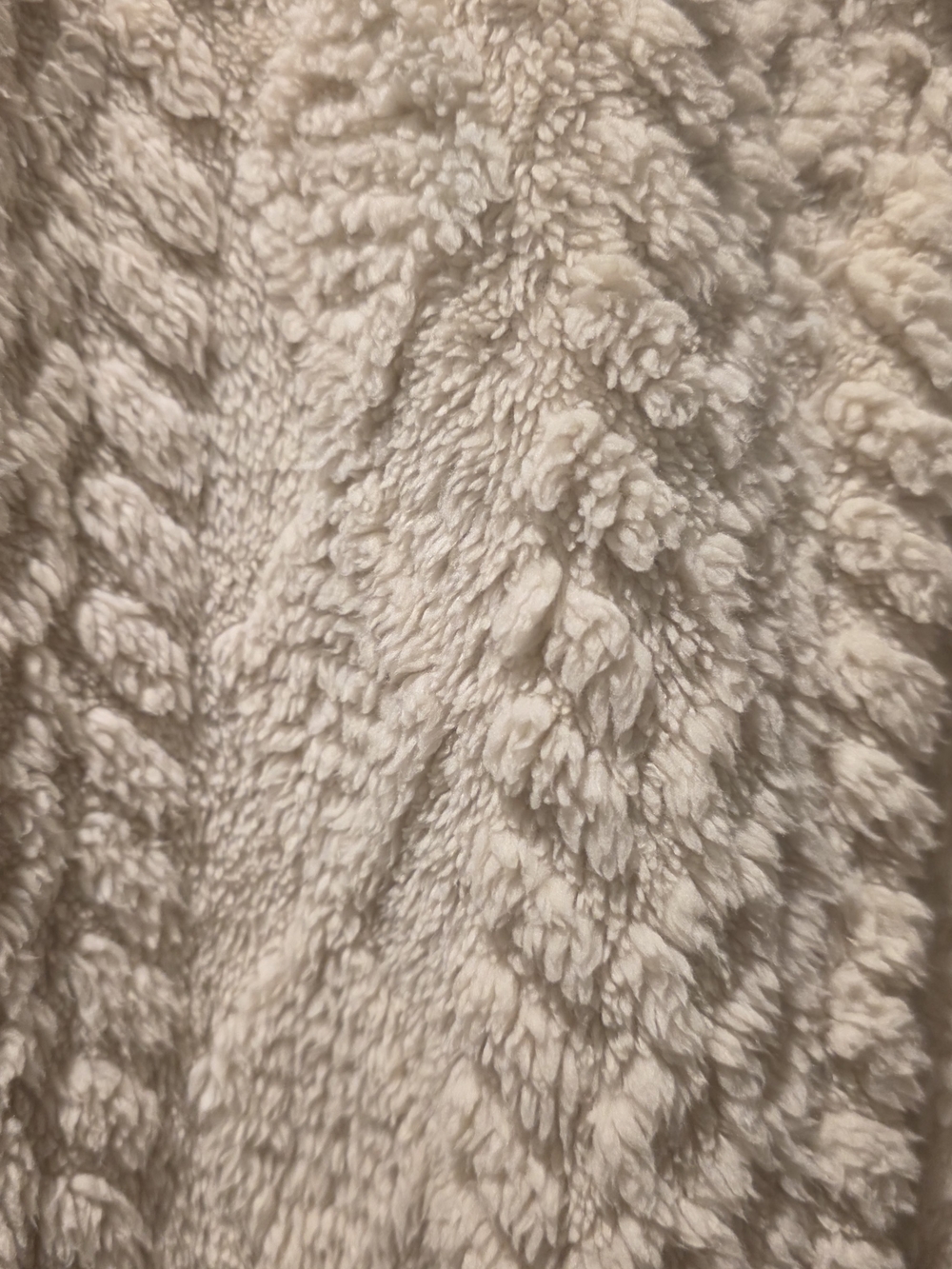 Teddy Sherpa Hooded Vest Cream Cable Knit Texture Size M NWOT - Picture 5 of 14